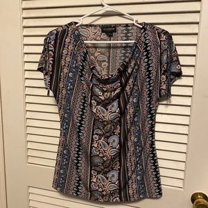 Liz Claiborne split sleeve blouse with ties